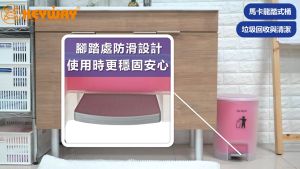 LUCKY HOME ถังขยะกลมแบบเหยียบ (L) มีถังแยก มีหูหิ้วดึงออกได้ ขนาด(เส้นผ่าศูนย์กลาง x สูง): 27x35 cm (15 L) CH-15