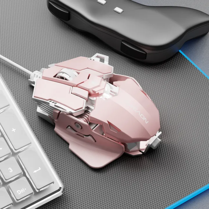 EWEADN | EWEADN Wired Gaming Mouse Silent/Audible, LED Backlight, Tail Length Adjustable,for Gaming & Office, Plug and Play, Laptop/PC