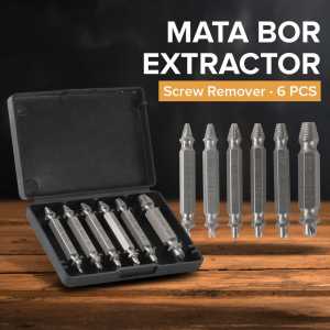 6 PCS MATA BOR TAP BALIK MATA BOR PEMBUKA BAUT RUSAK PATAH SET MATA BOR EXTRACTOR BROKEN SCREW REMOVER
