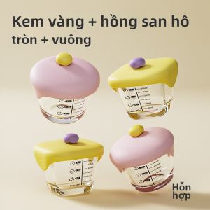 Bát Đựng Thức Ăn Cho Bé Bằng Thủy Tinh ELLABAILY Đựng Thức Ăn Dặm Giữ Nhiệt Nấu Chín Được Dùng Cho Trẻ Từ 6 Tháng Trở Lên