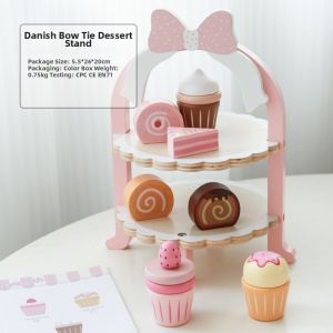 OTHER | Pink Handmade Wooden Childrens Role Play Ice Cream Truck and Birthday Cake Toy