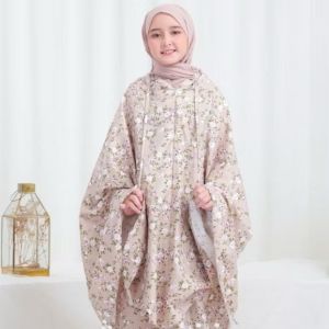 Mukena Anak Tas Ransel 2in1 Resleting Dagu Katun Motif Lucu