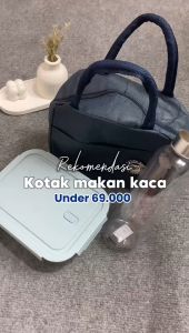 Eatkit Paket Kotak Makan Siang Kaca Tahan Panas Microwave Oven Safe Bersekat Penyimpanan Makanan