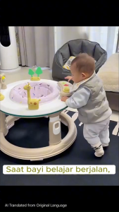 Mmflight Walker Bayi dengan Musik dan Mainan Bahan Plastik Tahan Lama untuk Usia 6-18 Bulan