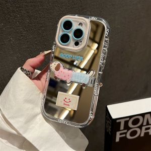 Full Cover Mirror Surface Protective Case for Apple 17Promax 15Pro 14 XS 13 12 Female Fashion 16Plus Anti-Fall Shockproof