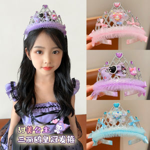 Princess Crown Hairband Girls Childrens Headwear Sparkling Rhinestone Hair Clip Cute Little Girl Headband Korean Style