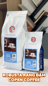 COMBO 5 GÓI Cà phê hạt Robusta gói 200g (ST) - Rang mộc - Đắng đậm - Pha máy/pha phin - Copen Coffee