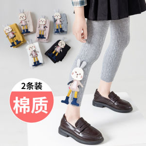 กางเกงขายาวผ้าฝ้ายบางสำหรับเด็ก กางเกงขายาวผ้าฝ้ายแท้สำหรับเด็ก ฤดูใบไม้ผลิและฤดูใบไม้ร่วง กางเกงขายาวสำหรับเด็กผู้หญิง 9 ฟุต ใส่ได้ตลอดทั้งปี ไม่มีกระเป๋า