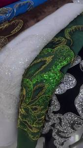 High quality Beaded Tulle Lace lace kaftan styles for woman 5 yards sequin lace beading design tissus couture For evening gowns