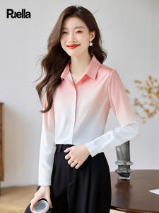puella | Design Sensibility Gradient Color Lace Trim Blouse