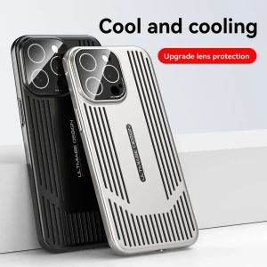 KISSCASE Heat dissipation Cooling Phone Case For Samsung Galaxy S24 S23 Ultra Plating Armor Breathable Camera Lens Protector PC Hard Shockproof Back Cover For Samsung S24 S23 Ultra