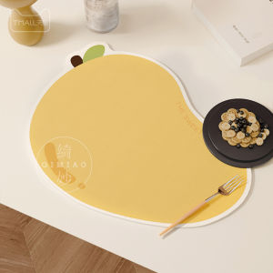 2025 Apple Leather Table Mat New Ins Style Modern Minimalist Waterproof Oil-Proof Heat-Resistant Non-Washable Dining Plate Mat
