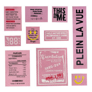 Fashion English Letter Square Clothes Patch Cloth Sticker Pink Sewing Cloth Labels T-shirt Bag Hat Decoration