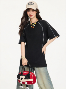 Gbiaior | Áo Thun Đơn Giản Thiết Kế Retro 100% Cotton