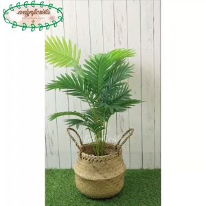 Pohon Artificial Daun Palem Kelapa Hijau X18 Semilatex Cover Purun Belly Pajangan Ruang Tamu
