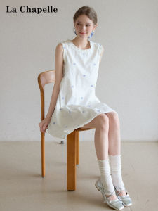La Chapelle | Heart-shaped Lace Edge Sleeveless Loose Waist-accentuating A-line Dress