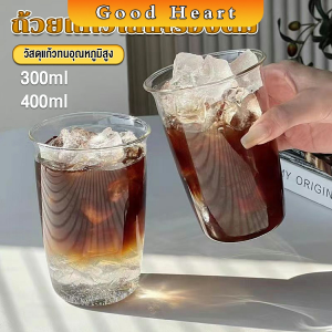 J.D. ถ้วยแก้วใส่เครื่องดื่ม ขนาด 300ML 400ML สําหรับใส่นม กาแฟ น้ําผลไม้ glass coffee mug