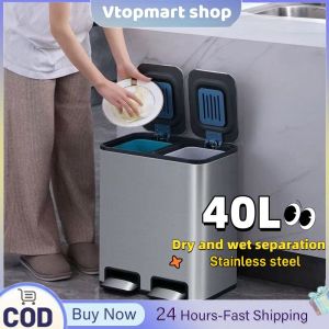 Stainless Steel Kitchen Trash Bins: Large Capacity & Recyclable Options