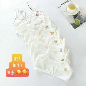 Set 5 áo lá mặc lót cho bé gái tiểu học chất cotton mềm thoáng (dưới 35kg)