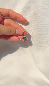 Liontin kura2 emas asli kadar 70 16k kura blue sapphire turtle mainan kalung