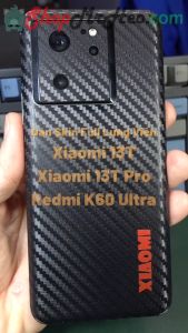 Dán Skin Mặt Sau Lưng Full Viền Xiaomi 13T Pro /13T - Redmi K60 Ultra (Carbon Hình Hộp Nhám Vân Da Nhôm Xước)