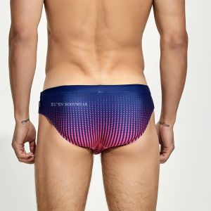 Fashionable Gradient Color Triangular Mens Swimming Suits Hot Spring Swimwear Comfortable Nylon Lycra Material Sports Swimsuit