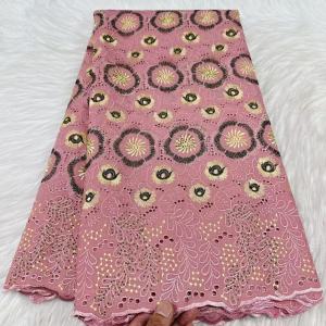 Luxury 5 Yard Soft Swiss Voile Lace Fabric Shiny Woman Lace Green African Embroidery Dubai Style for Woman Party Dresses M753-1