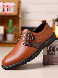 100% Full Cowhide Mens Leather Shoes Soft Bottom Anti-Slip Casual Shoes Real Leather Lace-Up Boots for Autumn And Spring