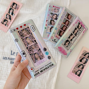 Hisocute Silver Laser Star Life Quad Card Album Girl Idol Chase Four-In-A-Row Love Idol Mini Card Storage Book