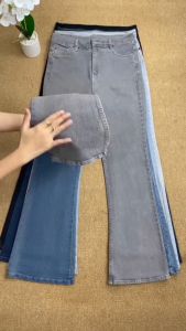 Celana Jeans Cutbray Highwaist Streach Wanita Kekinian Korean Style