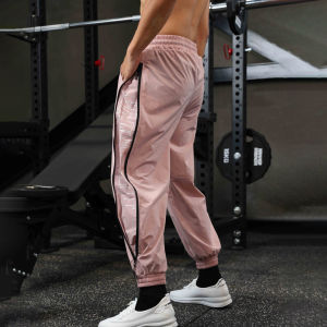 Mens Loose Fit Quick Dry Fitness Running Trousers Elastic Waist Casual Sports Long Pants Spring Summer New Korean Style