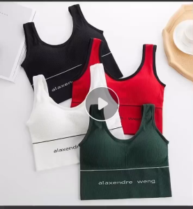 (CLEAR STOCK) W-B003 Wanita-Bra-003 Bra Gym Olahraga Wanita Tanpa Kawat Elastis Underwear Female