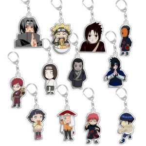 Bandai | For Naruto Uzumaki Naruto Gaara Hyuga Neji Zetsu Hyuga Hinata Acrylic Selfmade Cartoon Anime Keychain Pendant Toy Gift 5cm