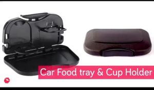 Car Seat Back Dining Table Drink Food Cup Tray Auto Foldable Desk Tray Holder