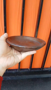 Cobek Piring polos Tanah Liat ukuran diameter 14cm