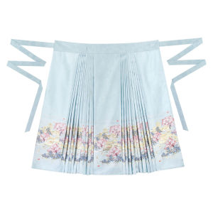 YuanShanQiao Daily Wear Hanfu Set Gold Weave Ming Style Cross Back Horse Face Skirt Womens Spring Summer Fashion Traditional Costume