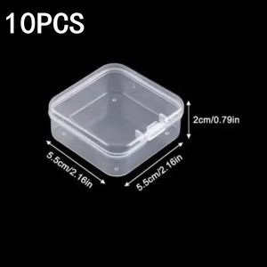 Small Bead Organizers Plastic Storage Boxes Mini Clear Bead Storage Transparent Boxes with Hinged Lid and Rectangle Clear Craft