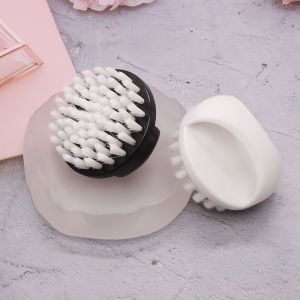 Dust Brush Nail Art Pedicure Soft Remove Dust Plastic Round Cleaning Scrubbing File Tools Black White Manicure Finger Care Salon