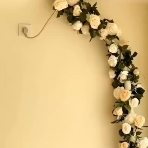 Suminoe Artificial Rose Vine Garland 1.8m Fake Rose Flower String 16/69 Heads Rose Garland for Wedding Party Home Garden Decoration