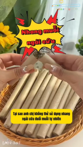 Nhang Ngải Cứu 1 Hộp 10 Thanh Kèm Đế Gỗ | Nhang Cứu Ngải Thảo Dược Xông Phòng Ít Khói Cháy Lâu Thơm Dịu