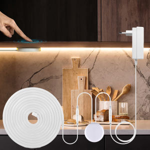 LED Under Cabinet Light Neon Strip With Hand Scan Touch Sensor Switch Dimmable For Kitchen Lighting 1-5M 12V 10M 24V + EU Plug