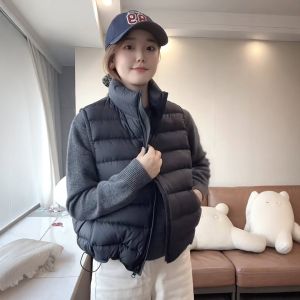 Luxury Stand Collar White Duck Down Vest Womens Short Style