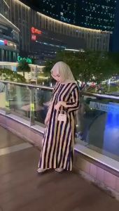 Gamis Salur Zaerah Viral Kekinian Premium Terbaru Midi Dress Mewah Katun poly Midi Dress Wanita