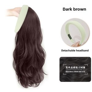 Detachable One-Piece Wig with Real Hair for Women Long Hair High Crown Full Head JIUQI