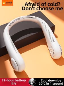 Portable Neck Fan Rechargeable USB Leafless Electric Fan 2023 New Model NOCCLILI F18-X4 Pure Color for Everyone