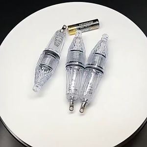 1PC 12CM Portable Deep Drop Underwater Fish Attracting Lure Led Fishing Flash Fibre Light Bait