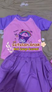 Setelan anak cewek model rok dress motif kuromi lucu usia 1-7 tahun terbaru - Fashion anak perempuan