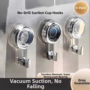 Rotating Suction Hook Bathroom No Drilling Strong Load Vacuum Markless