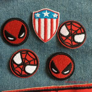 Iron on Embroidered Patch Badge Marvel Spiderman Large Size round Logo Patch for Clothes DIY Sewing Accessories Fabric Sticker