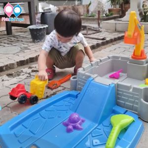 ❤️ 2 ชิ้นต่อกันได้ | ทนทาน ❤️ กระบะทราย ช่องใส่ทรายรอบโต๊ะ อุปกรณ์ 22 ชิ้น แม็คโครตักทราย กระบะใส่ทราย กล่องทราย